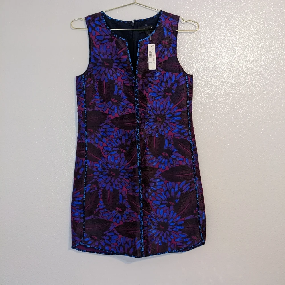 J. Crew Purple and Blue Floral Midi Dress